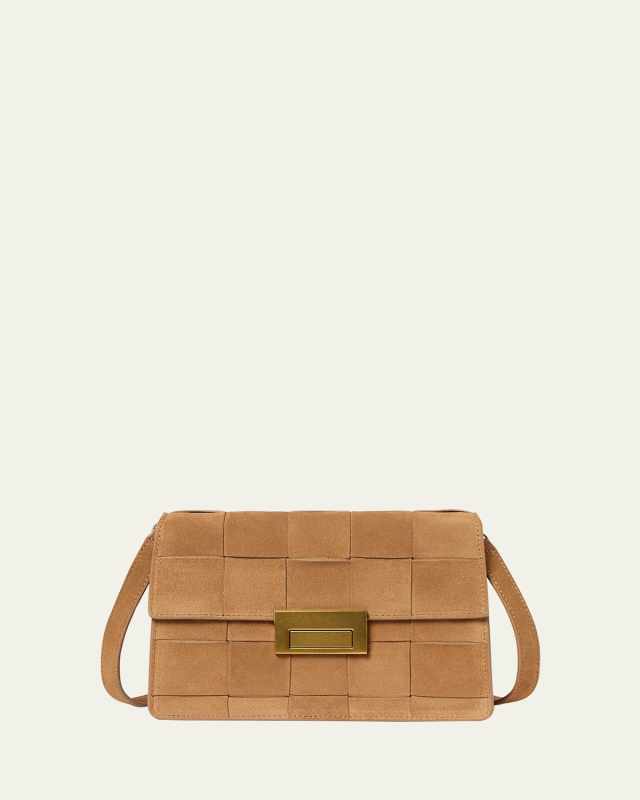 Delphine Woven Suede Crossbody Bag